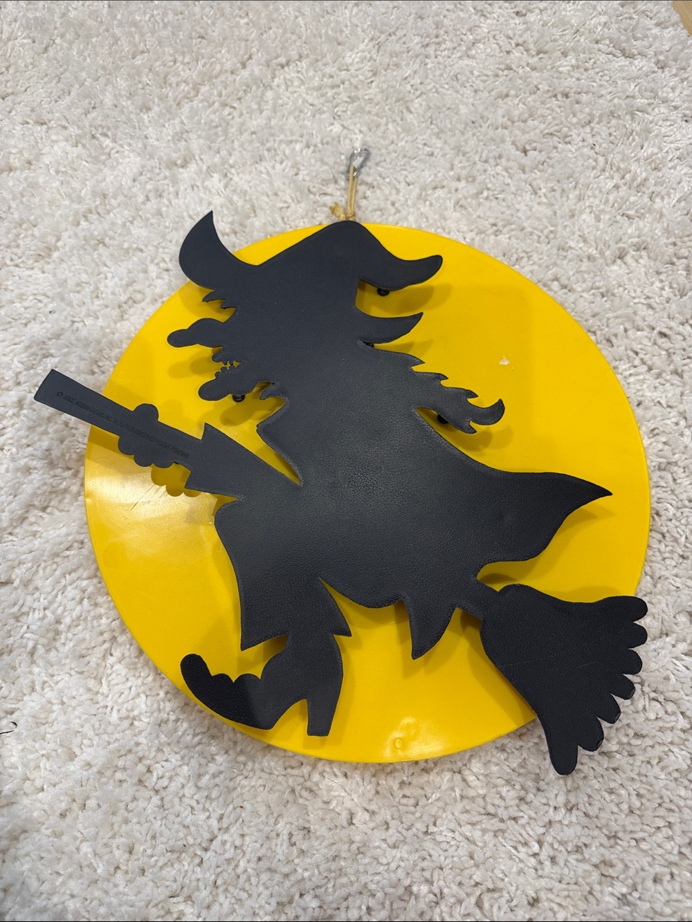 Vintage Plastic Lighted Witch Wall Decor by Atico International Halloween